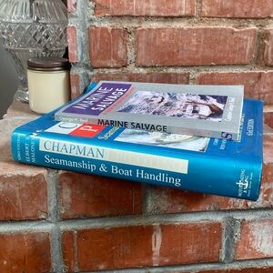 Vintage coffee table books on marine life